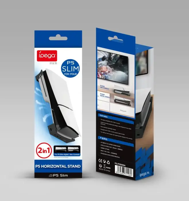 iPega P5S008A Horizontal Stand with USB HUB for PS5 Slim/PS5 Pro Black Foto 2