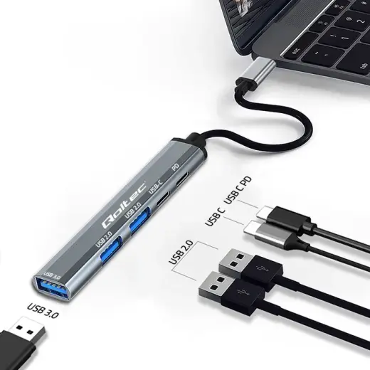 HUB adapter USB C 3.1 5in1, USB C PD, USB C Фото num