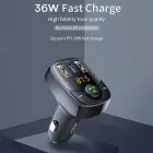 Rock Transmiter FM B301 MP3, Bluetooth - 2xUSB + Type C + micro SD - 36W black Foto 2