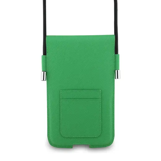 Lacoste PVC Iconic Petit Pique Metal Logo Phone Pouch XL Green