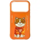 Etui Nimmy Glasses Cool Cat do iPhone 17  Pro pomarańczowy Foto 1