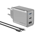 Зарядное устройство EcoFlow RAPID | 65W | PD, QC, GaN, PPS | USB-C, USB-A | с кабелем USB-A на USB-C в комплекте | серебристо-черное Фото num