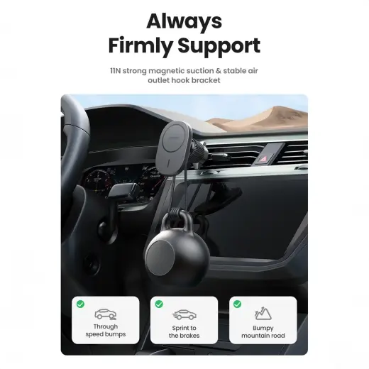Ugreen CD345 magnetic car holder for air vent - black Photo