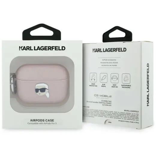 Case Karl Lagerfeld Monogram Karl Head for AirPods Pro 3 pink Foto 4
