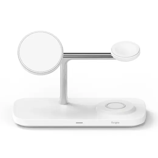 RINGKE 3IN1 QI2 MAGNETIC MAGSAFE WIRELESS CHARGER WHITE Фото num