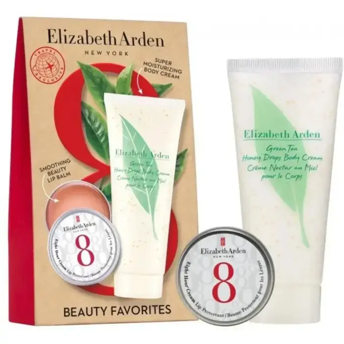 Set Elizabeth Arden: Eight Hour Cream Lip Tin, Protecting, Lip Balm, 13 ml + Green Tea - Honey Drops, Hydrating, Body Cream, 100 ml