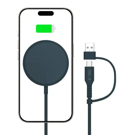 TECH-PROTECT QI15W-A44 MAGNETIC MAGSAFE WIRELESS CHARGER NAVY BLUE Foto 2