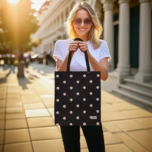 Shopping bag Wonder pattern 3 black Foto 5