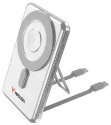 Enerģijas krātuve Verbatim Charge n Go 5000mAh Magnetic Wireless Charging Silver - 2 cables