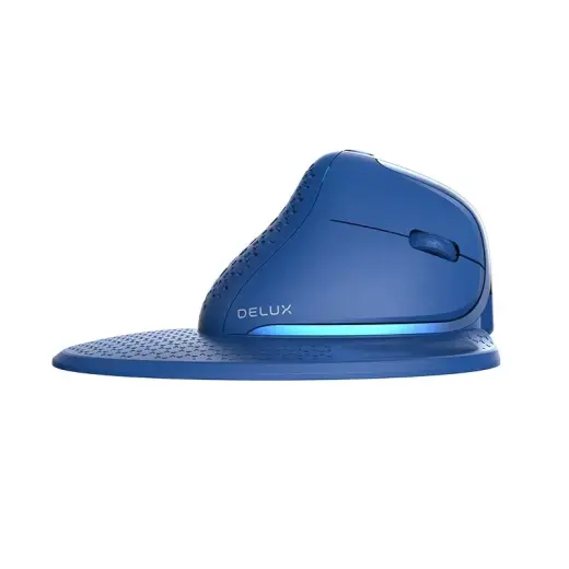 Wireless Ergonomic Mouse Delux M618XSD BT+2.4G RGB (blue) Фото num