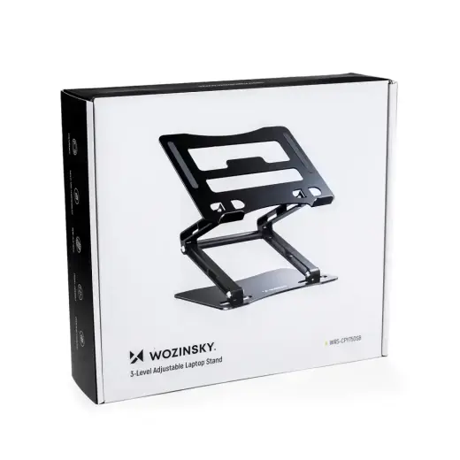 Wozinsky WRS-CPY75DSB Aluminum Laptop and Tablet Stand + Free Smartphone Stand - Black Foto 6