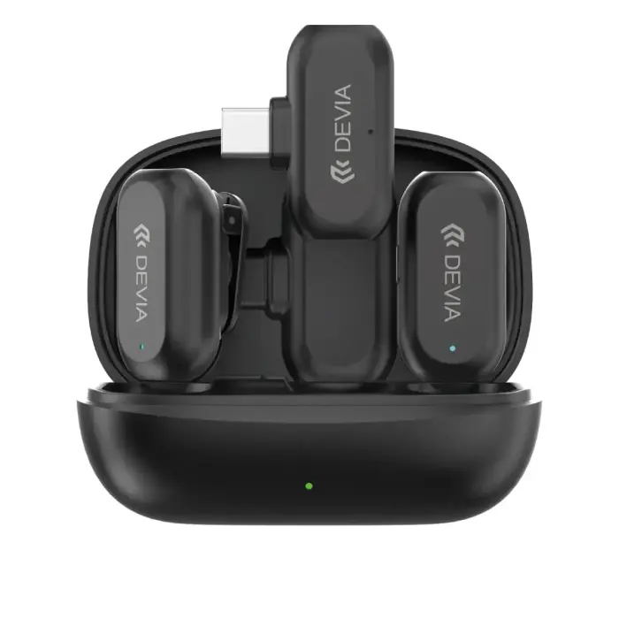 Devia microphone for smartphone USB-C wireless 2in1 black