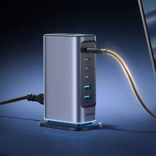 Joyroom JR-TCM02 tīkla lādētājs | 65W | GaN | USB-C, USB-A | dark gray Foto 8