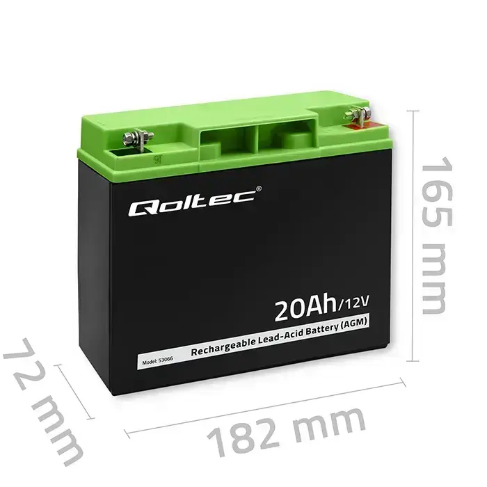 Qoltec AGM battery | 12V | 20Ah | Maintenance-free | Efficient| LongLife | for UPS, scooter Foto 5