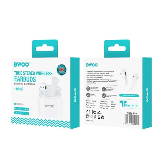 BWOO wireless TWS earphones BW94-WH white Foto 6