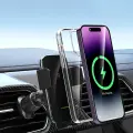 Wozinsky WEDZ-3Y8S clamp car holder with 15W inductive charger for phone on the air vent - black Фото num