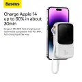 Baseus Qpow PRO внешний аккумулятор (powerbank) | 10000 mAh | 20W | USB-C, USB-A, Lightning | белый — Фото 4