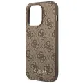 Guess GUHCP14LG4GFBR iPhone 14 Pro 6,1" brązowy|brown hard case 4G Metal Gold Logo Фото num