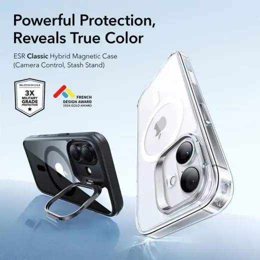 ESR CLASSIC HYBRID KICKSTAND MAGSAFE IPHONE 17 CLEAR|BLACK Foto 2