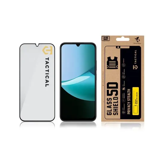 Tactical Glass Shield Privacy Stealth 5D for Xiaomi Redmi 15C 4G|5G Black Foto 2