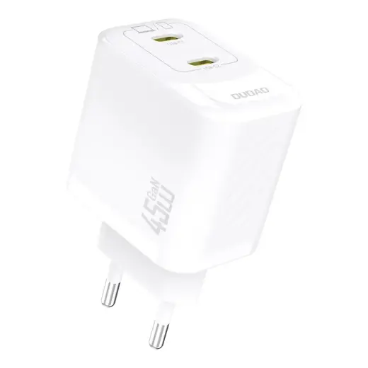 Dudao A28PEU PD 45W GaN 2xUSB Wall Charger - White