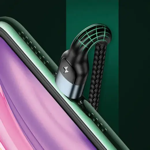 USAMS SJ423 провод для передачи данных и зарядки | USB-A на Lightning | 10W | с LCD дисплеем | 1.2m | зеленый Фото num