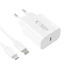 Tech-Protect NC20W Wall Charger with 100 cm USB-C | Lightning Cable - White Foto 3