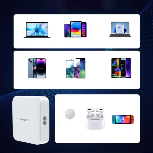 Choetech PD8008 зарядное устройство | 100W | GaN, PD | USB-A, USB-C | белое Фото num