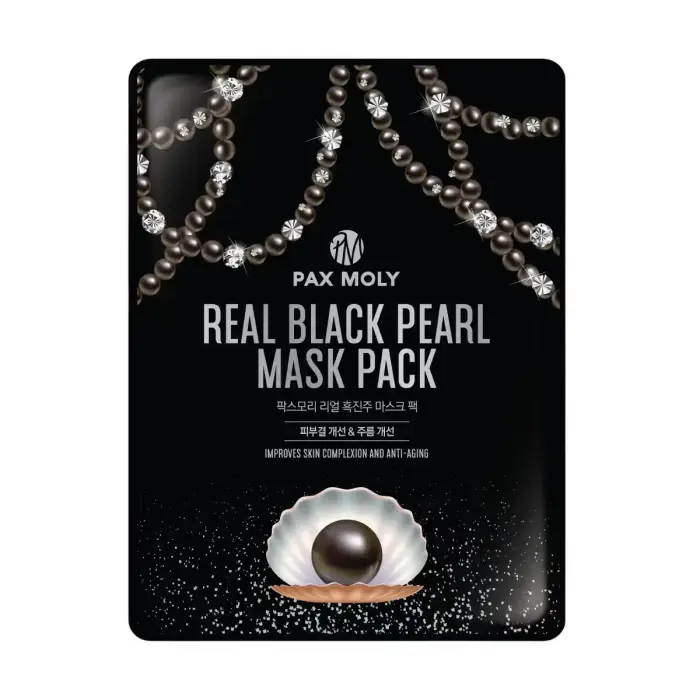 PaxMoly, Real Black Pearl, Anti-Aging, Sheet Mask, For Face, 25 ml