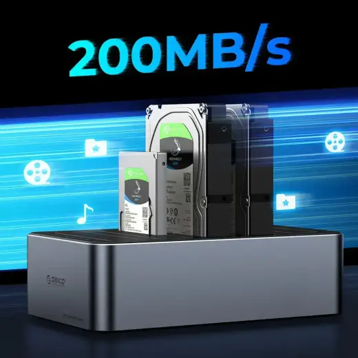 Orico 6656C3-C 5-Bay Docking Station with Offline Clone Function 2.5"/3.5" SATA HDD/SSD - Gray Foto 14
