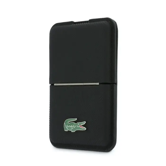 Lacoste PVC Iconic Petit Pique MagSafe Wallet with Stand Black