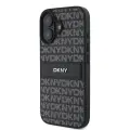 DKNY PU Leather Repeat Pattern Tonal Stripe Case for iPhone 16 Plus Black — Foto 2