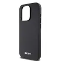 DKNY PU Leather Silver Metal Logo Magsafe Case for iPhone 15 Pro Max Black — Photo 3