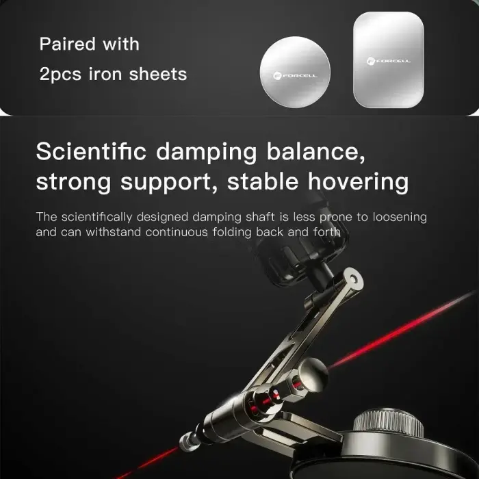 Magnetic car phone holder Forcell F-Grip IronSecure windshield / dashboard black Photo