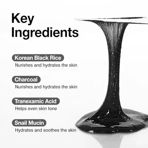 Coxir TXA MUCIN PORE MASK CLEANSER L Tranexamic Acid, Charcoal, Black Rice, Black Gelato Texture L Wash Off Mask, Moisturizing, Pore Purifying, Blackh Фото num
