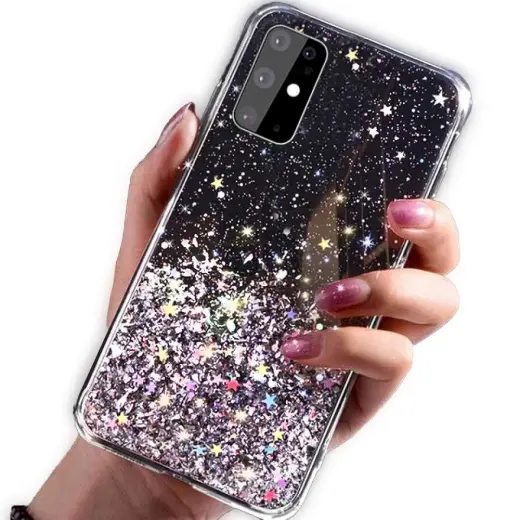 Fusion glue glitter silikona aizsargapvalks Apple iPhone 13 melns Foto 1