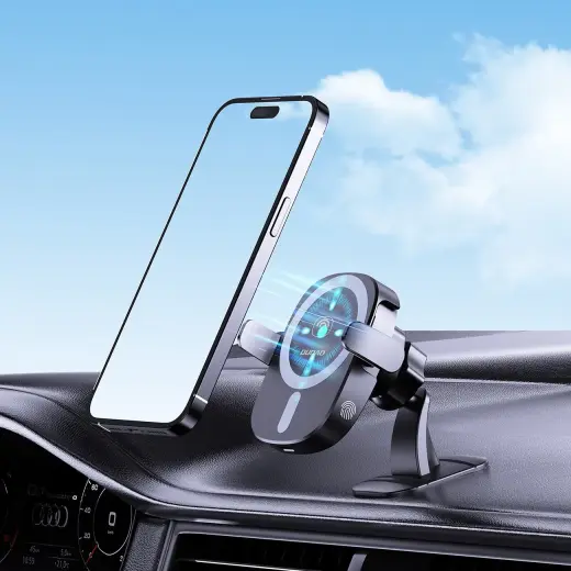 Dudao FW11 car phone holder with 15W inductive charger for air vent | cockpit - black Photo