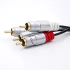 Qoltec Cable 2xRCA male / 2x RCA male | 1m | Black Photo