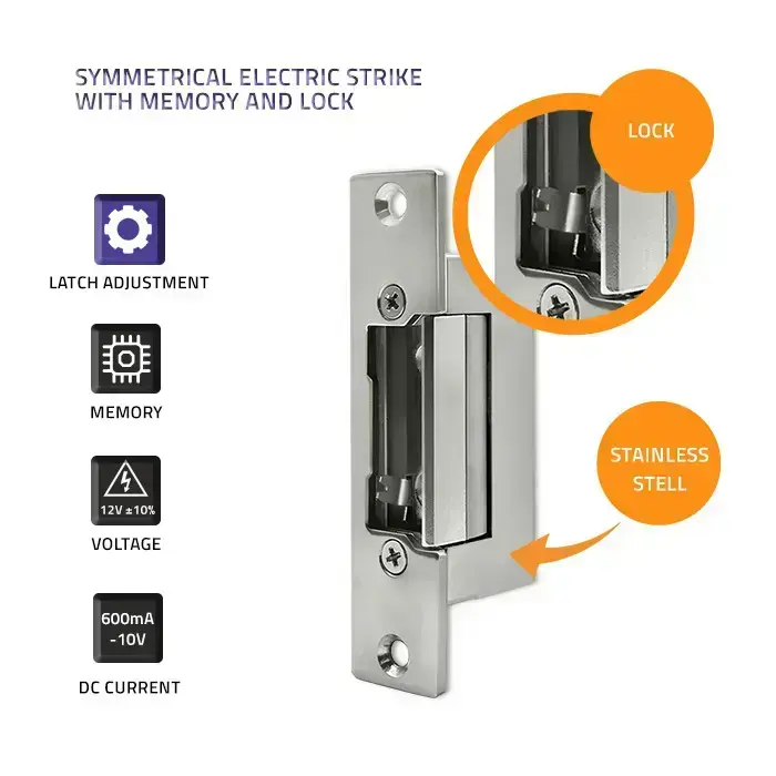 Qoltec Reverse electric strike | 12V | Stainless steel Foto 3