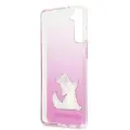 KLHCS21MCFNRCPI Karl Lagerfeld PC|TPU Choupette Eats Cover for Samsung Galaxy S21+ Gradient Pink Фото num