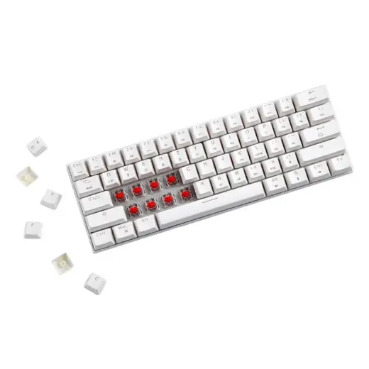 Wireless mechanical keyboard Motospeed SK62 White (blue switch) Photo