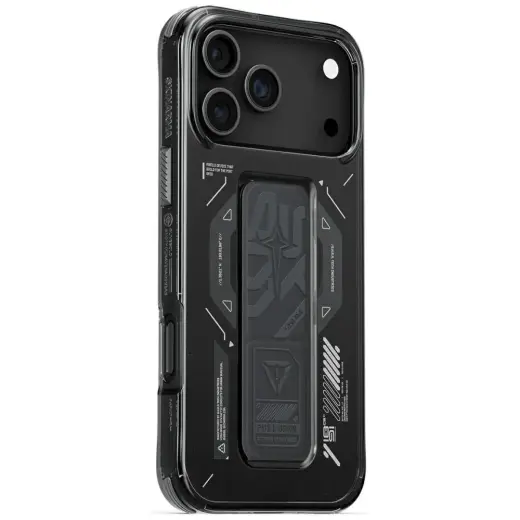 Skinarma Helio Case for iPhone 17 Pro Max Magnetic Charging + Grip Stand Graphite