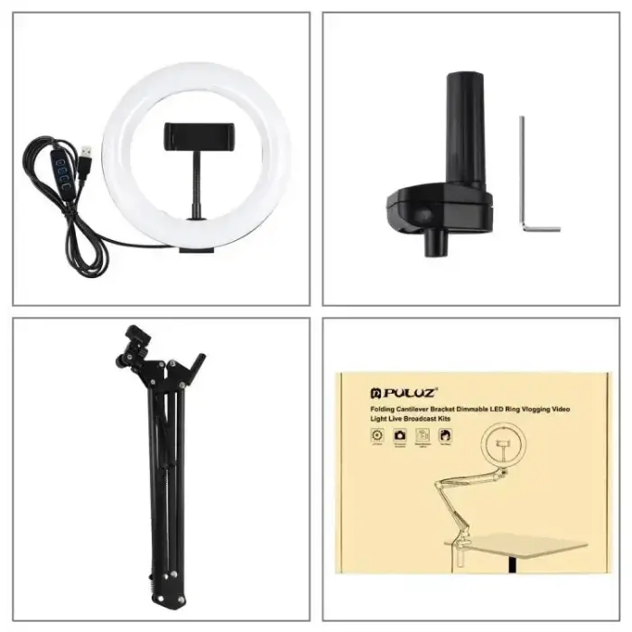 Desktop arm stand Puluz with 20cm LED Vlogging Ring PKT3089B Foto 3