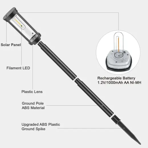 Forever Light Solar LED Lamp SUNARI FLS-97 CLASSIC Post 3000K 500mAh li-ion Фото num