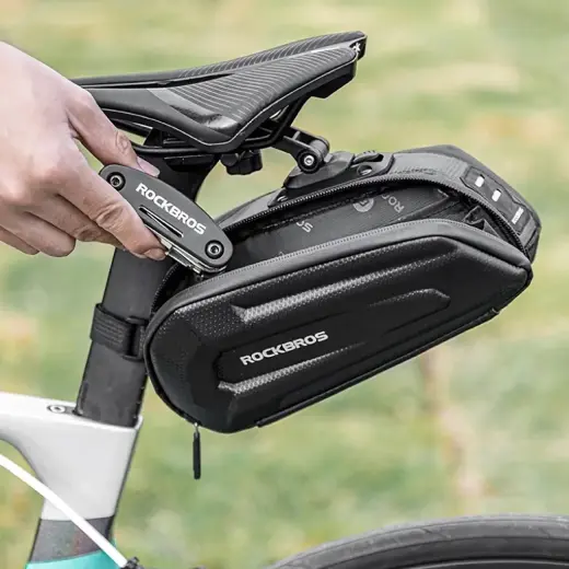 Rockbros B69 bicycle saddle bag 1.7l with easy release system - black Фото num