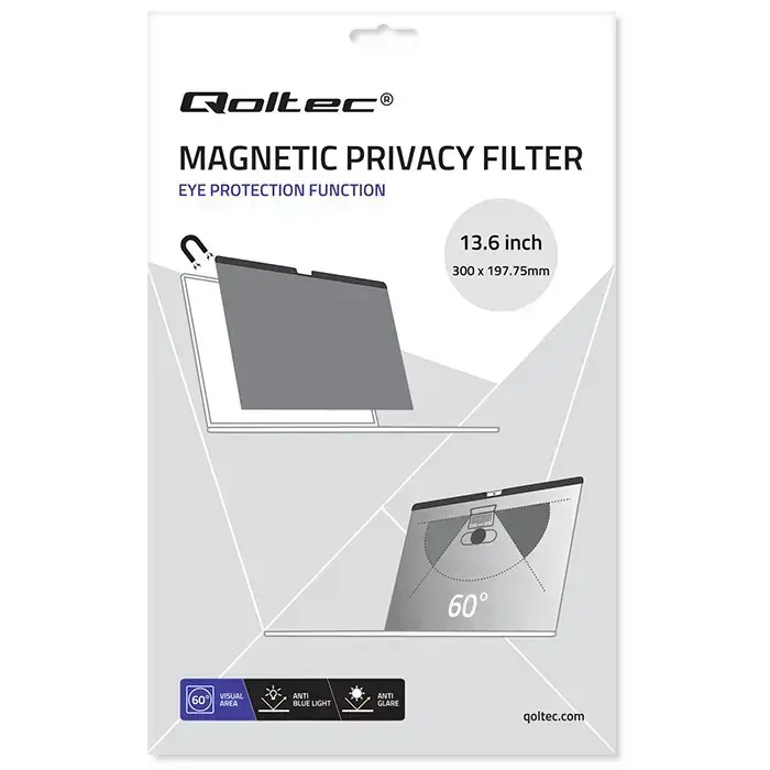 Qoltec Privacy filter for MacBook Air 13.6" | Magnetic | Eye protection Foto 3