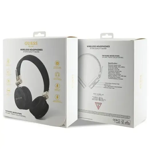 Наушники-вкладыши Guess Bluetooth GUBH704GEMK black|black 4G Metal Logo Фото num