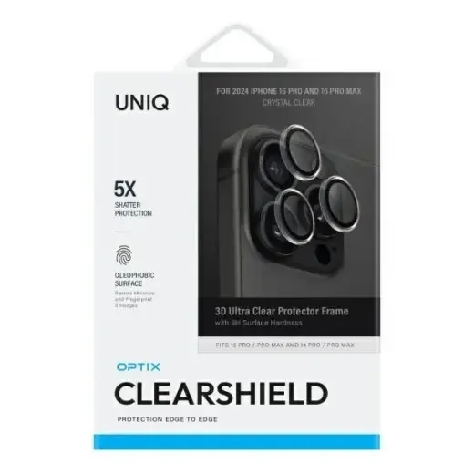 Uniq Optix Clear Camera Lens Protector iPhone 16 Pro 6.3" | 16 Pro Max 6.9" crystal clear camera lens glass with applicator Foto 2