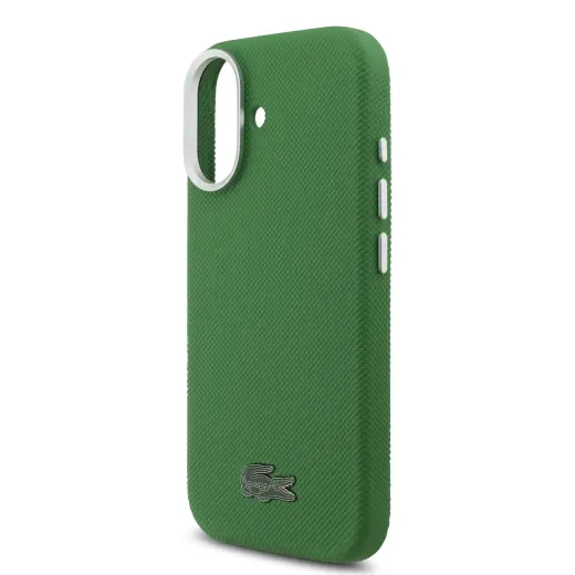 Lacoste Iconic Petit Pique Metal Logo MagSafe Case for iPhone 17 Green Foto 4