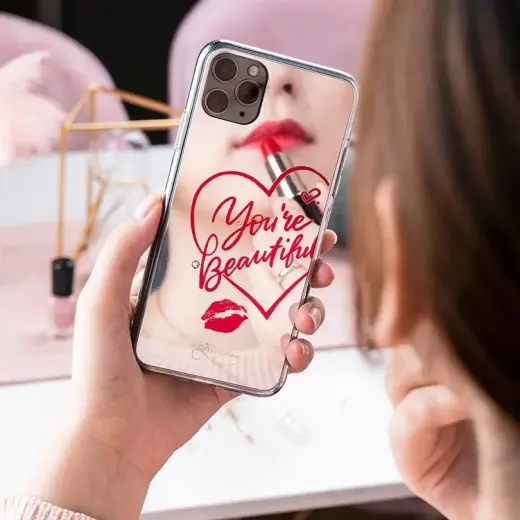 Kingxbar Angel mirror case decorated with original Swarovski crystals iPhone 11 Pro Max transparent Photo